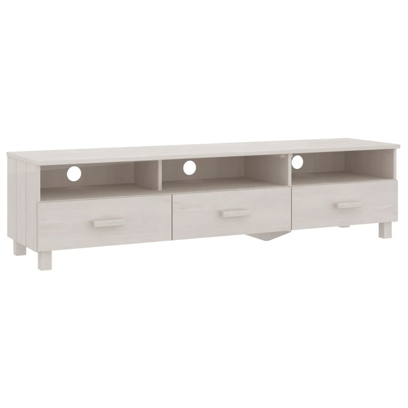 Tv-meubel HAMAR 158x40x40 cm massief grenenhout wit