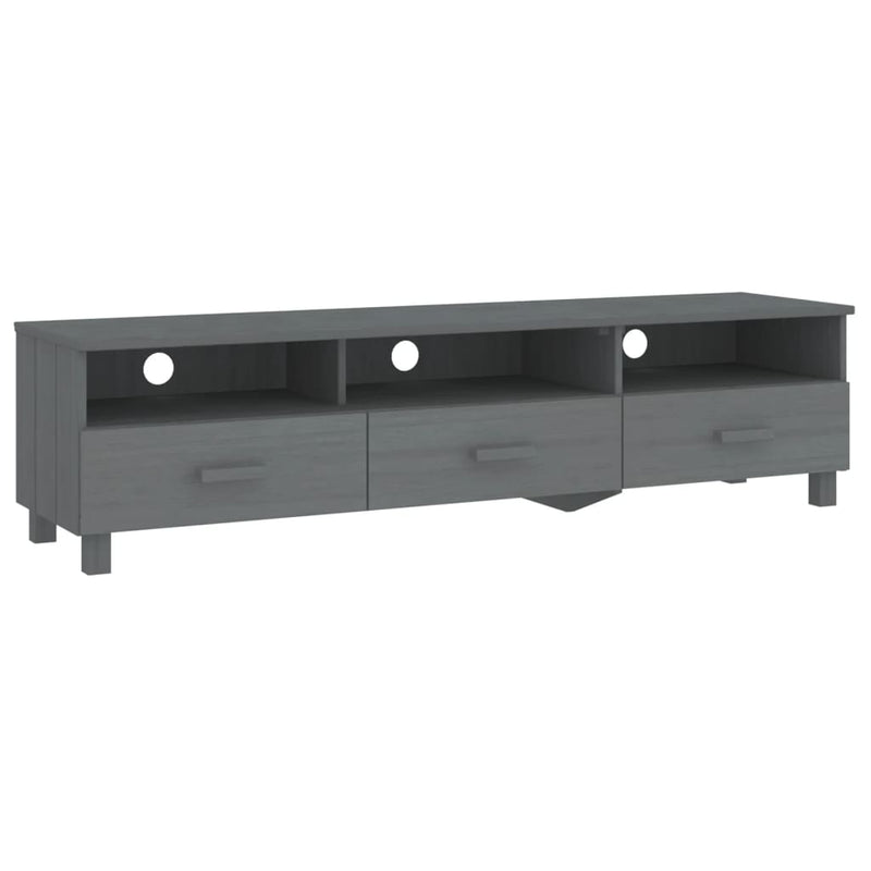 Tv-meubel HAMAR 158x40x40 cm massief grenenhout donkergrijs
