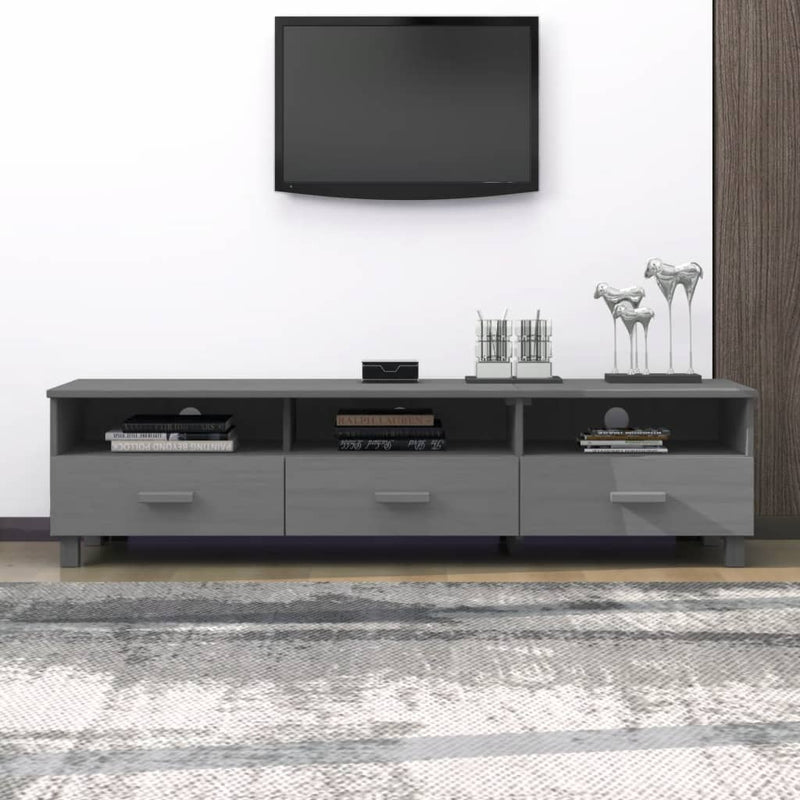 Tv-meubel HAMAR 158x40x40 cm massief grenenhout donkergrijs