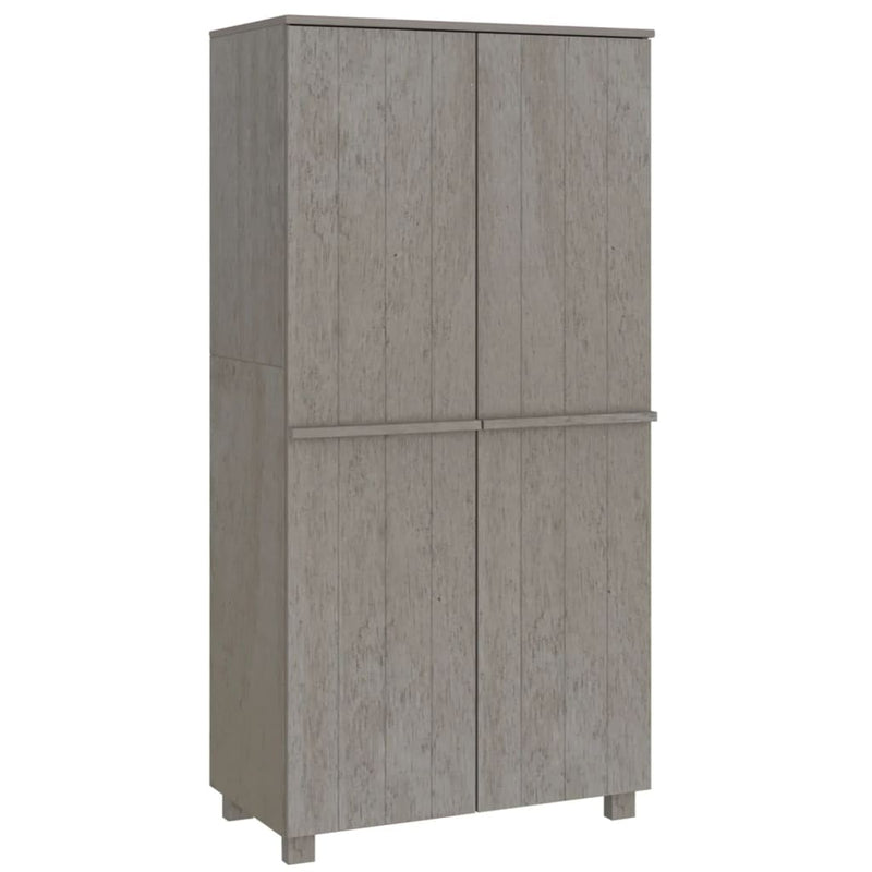 Kledingkast HAMAR 89x50x180 cm massief grenenhout lichtgrijs