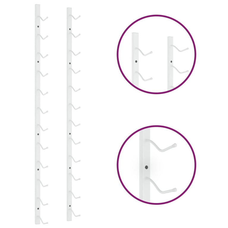 Wijnrek voor 12 flessen wandmontage ijzer wit