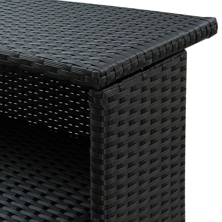 3-delige Tuinbarset met kussens poly rattan zwart