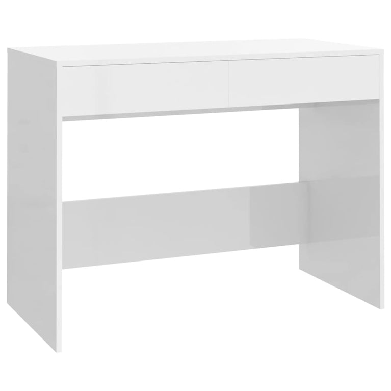 Bureau 101x50x76,5 cm spaanplaat hoogglans wit