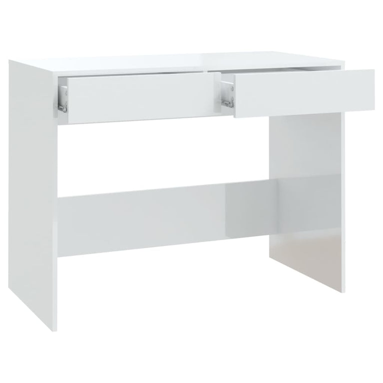 Bureau 101x50x76,5 cm spaanplaat hoogglans wit