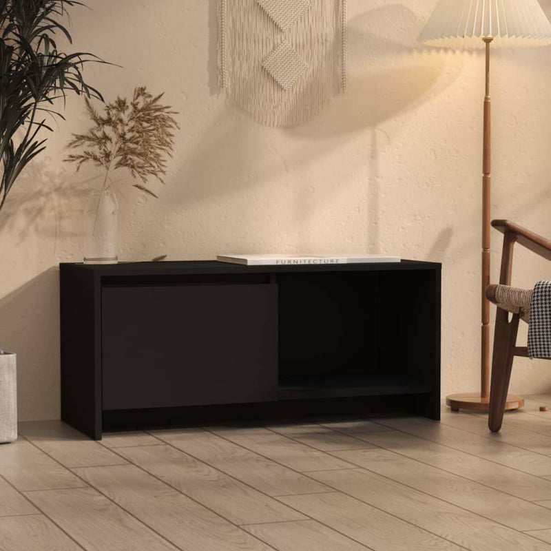 Tv-meubel 90x35x40 cm spaanplaat zwart
