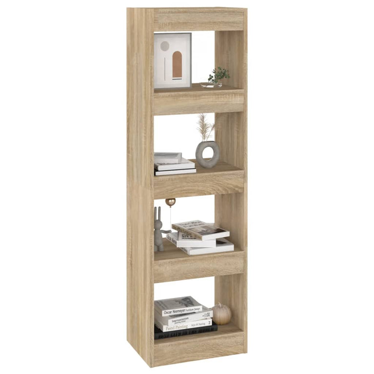 Boekenkast/kamerscherm 40x30x135 cm sonoma eikenkleurig