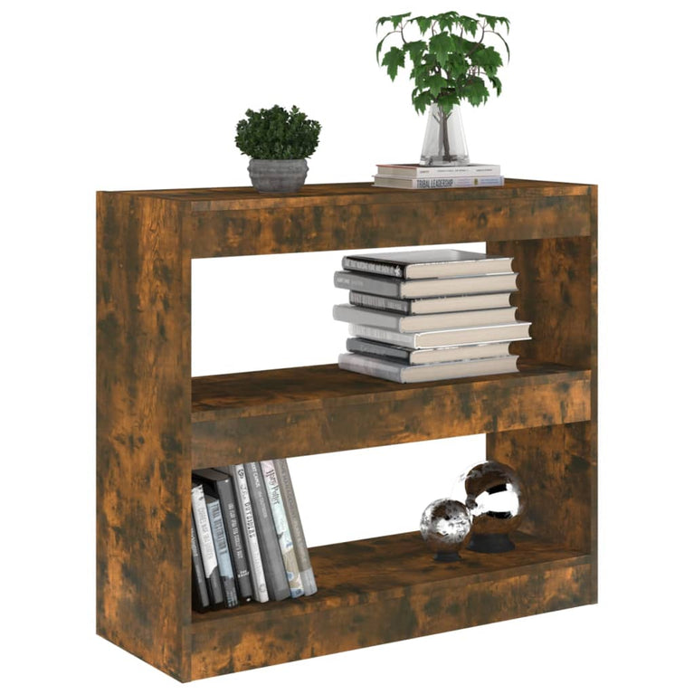 Boekenkast/kamerscherm 80x30x72 cm gerookt eikenkleurig