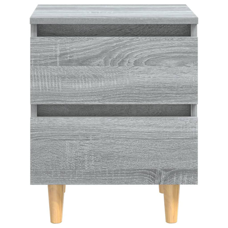 Nachtkastje met houten poten 40x35x50 cm grijs sonoma eiken