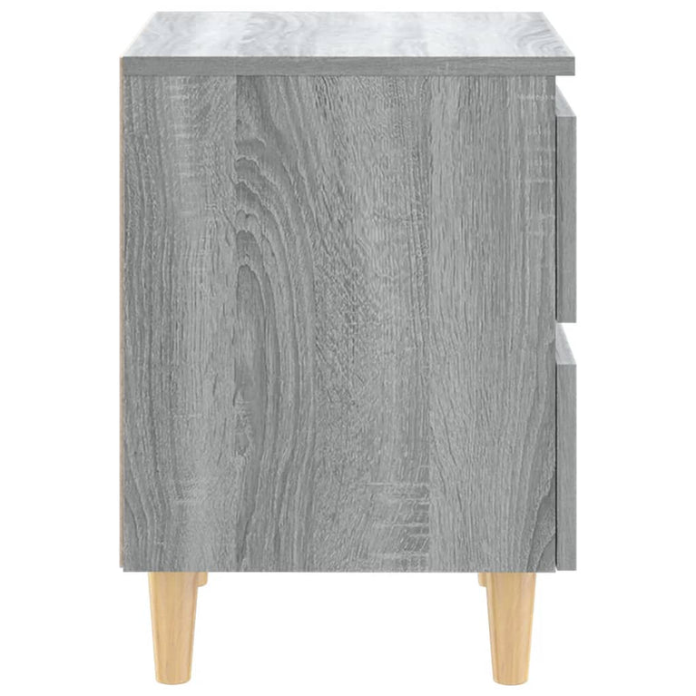 Nachtkastje met houten poten 40x35x50 cm grijs sonoma eiken