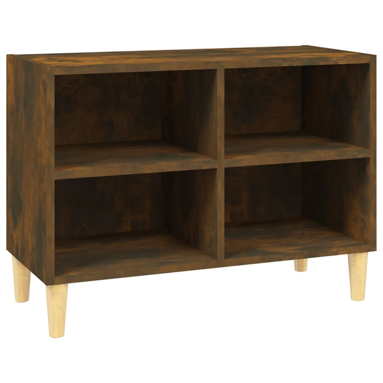 Tv-meubel met houten poten 69,5x30x50 cm gerookt eikenkleurig