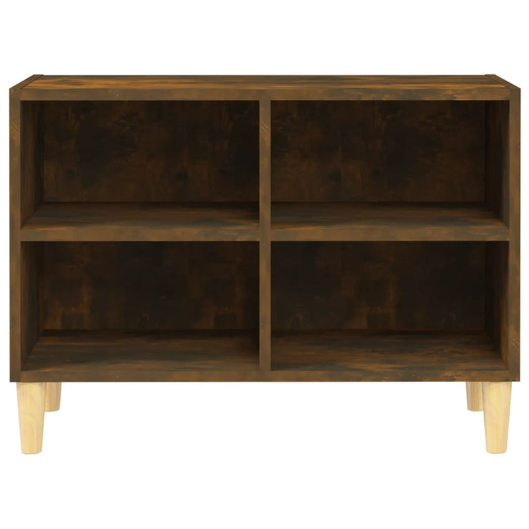 Tv-meubel met houten poten 69,5x30x50 cm gerookt eikenkleurig