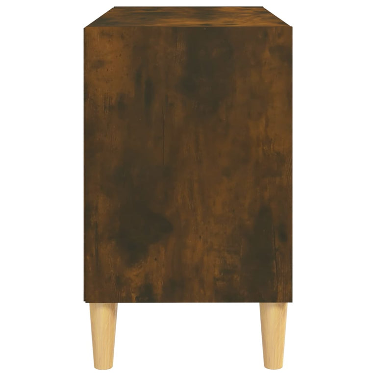 Tv-meubel met houten poten 69,5x30x50 cm gerookt eikenkleurig