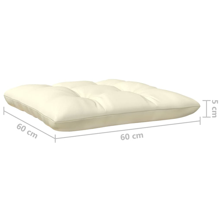 3-delige Loungeset met crèmekleurige kussens grenenhout