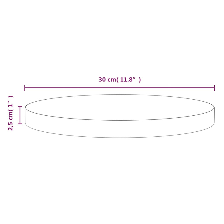 Tafelblad Ø30x2,5 cm massief grenenhout