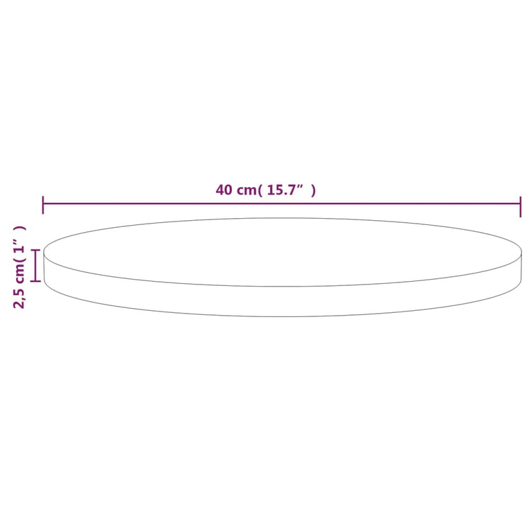 Tafelblad Ø40x2,5 cm massief grenenhout