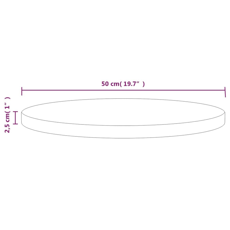 Tafelblad Ø50x2,5 cm massief grenenhout