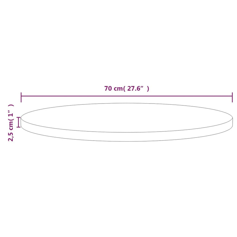 Tafelblad Ø70x2,5 cm massief grenenhout