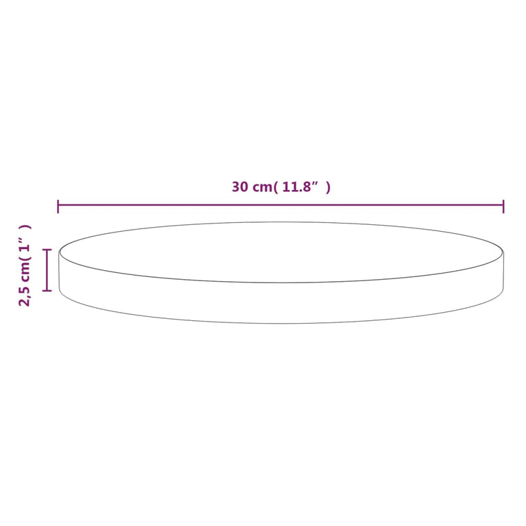 Tafelblad Ø30x2,5 cm massief grenenhout zwart