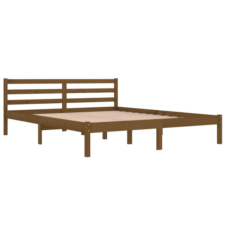 Bedframe massief grenenhout honingbruin 160x200 cm