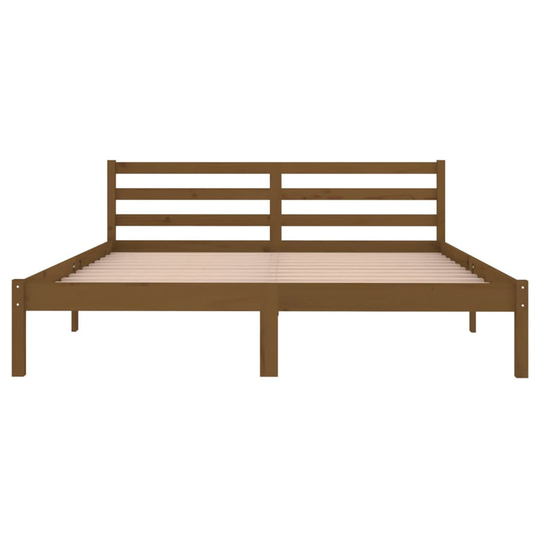 Bedframe massief grenenhout honingbruin 160x200 cm