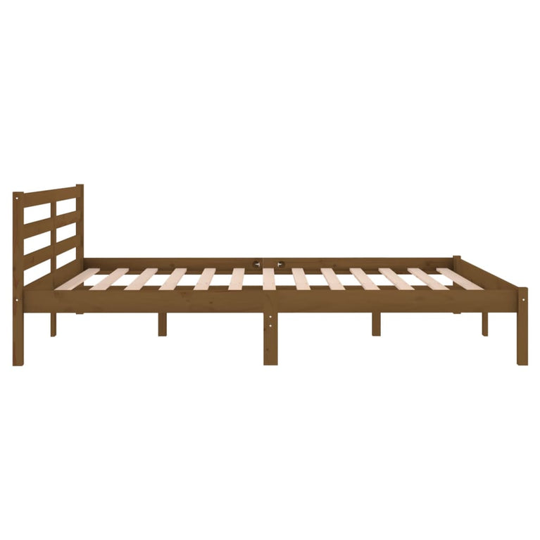 Bedframe massief grenenhout honingbruin 160x200 cm