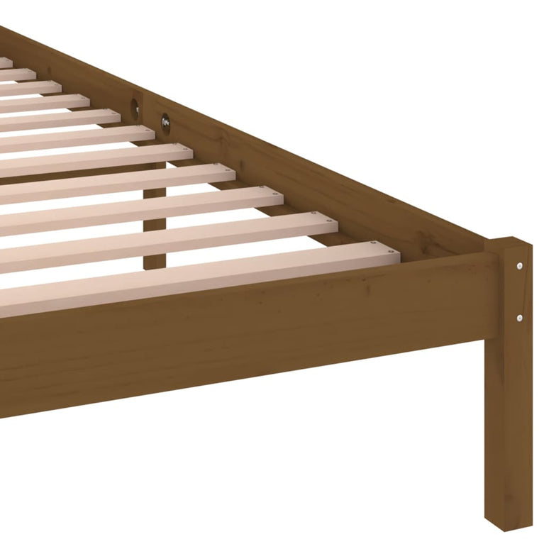 Bedframe massief grenenhout honingbruin 160x200 cm
