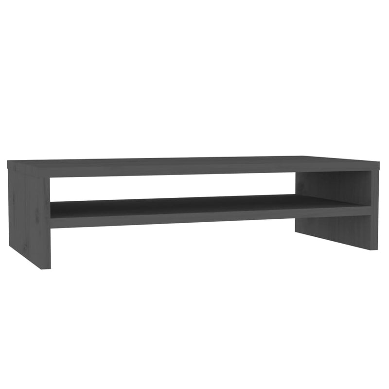 Monitorstandaard 50x24x13 cm massief grenenhout grijs