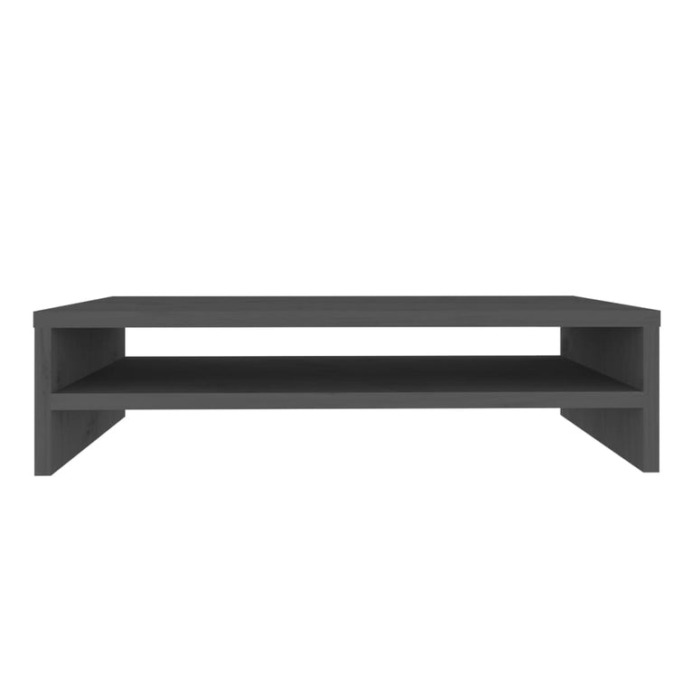Monitorstandaard 50x24x13 cm massief grenenhout grijs
