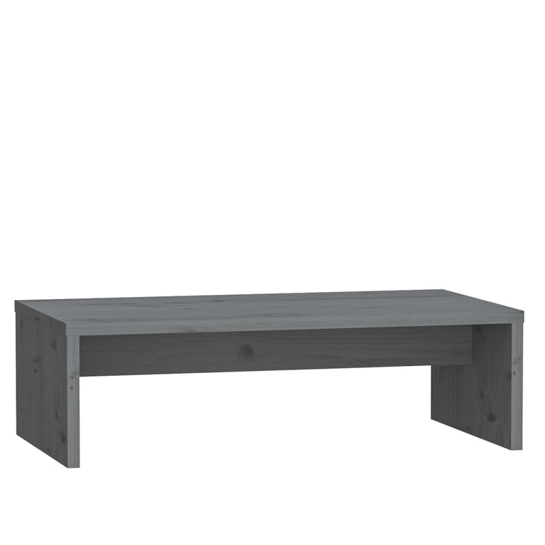 Monitorstandaard 50x27x15 cm massief grenenhout grijs