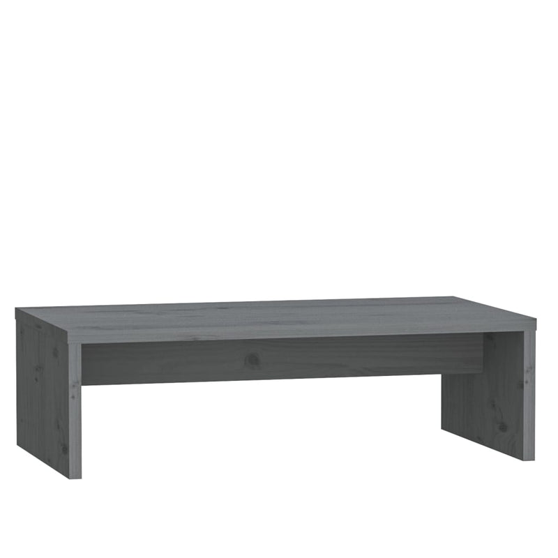 Monitorstandaard 50x27x15 cm massief grenenhout grijs
