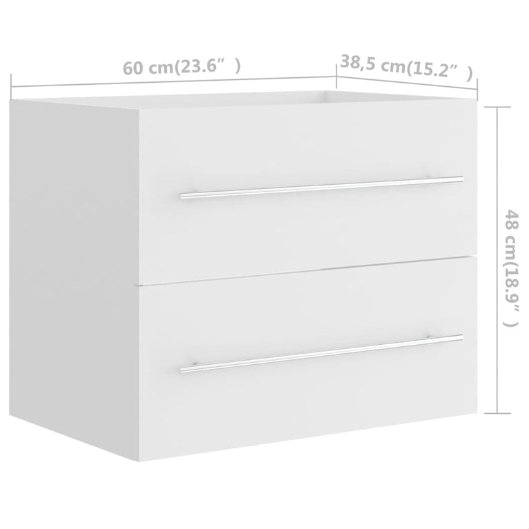 Wastafelkast met ingebouwde wastafel spaanplaat wit