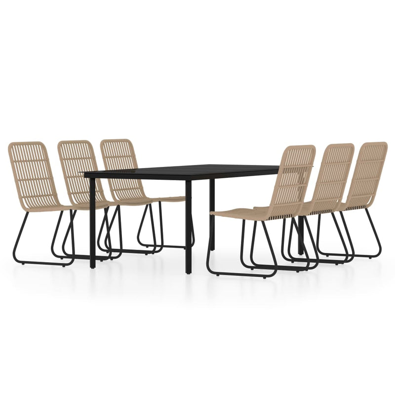 7-delige Tuinset eikenkleurig