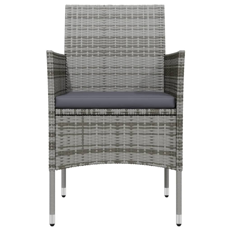 7-delige Tuinset met kussens grijs en zwart