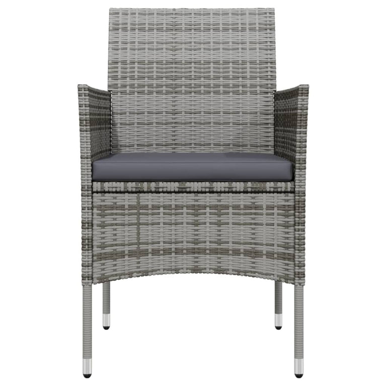 9-delige Tuinset met kussens grijs en zwart