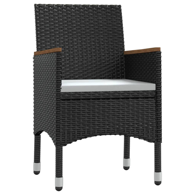 9-delige Tuinset met kussens zwart