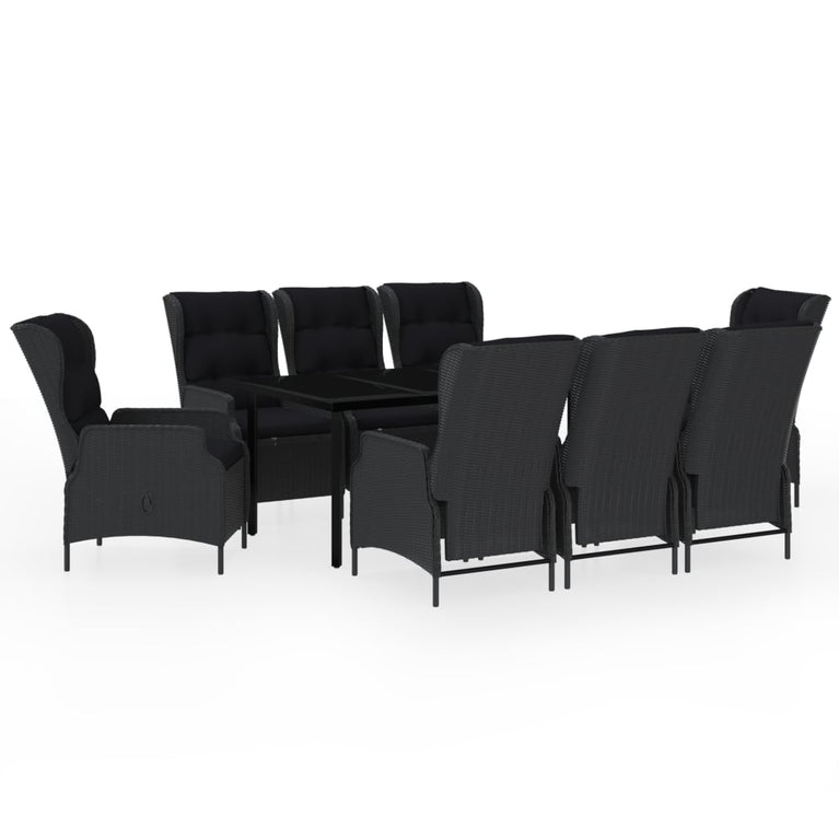 9-delige Tuinset donkergrijs