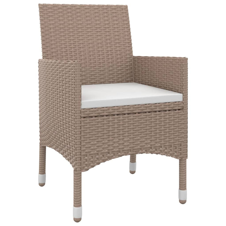 7-delige Tuinset met kussens poly rattan en glas