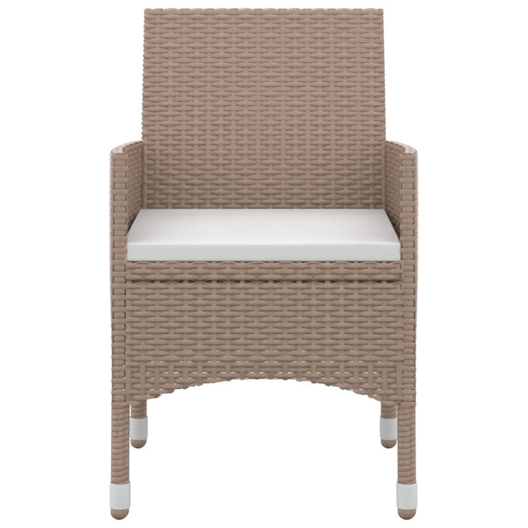 7-delige Tuinset met kussens poly rattan en glas