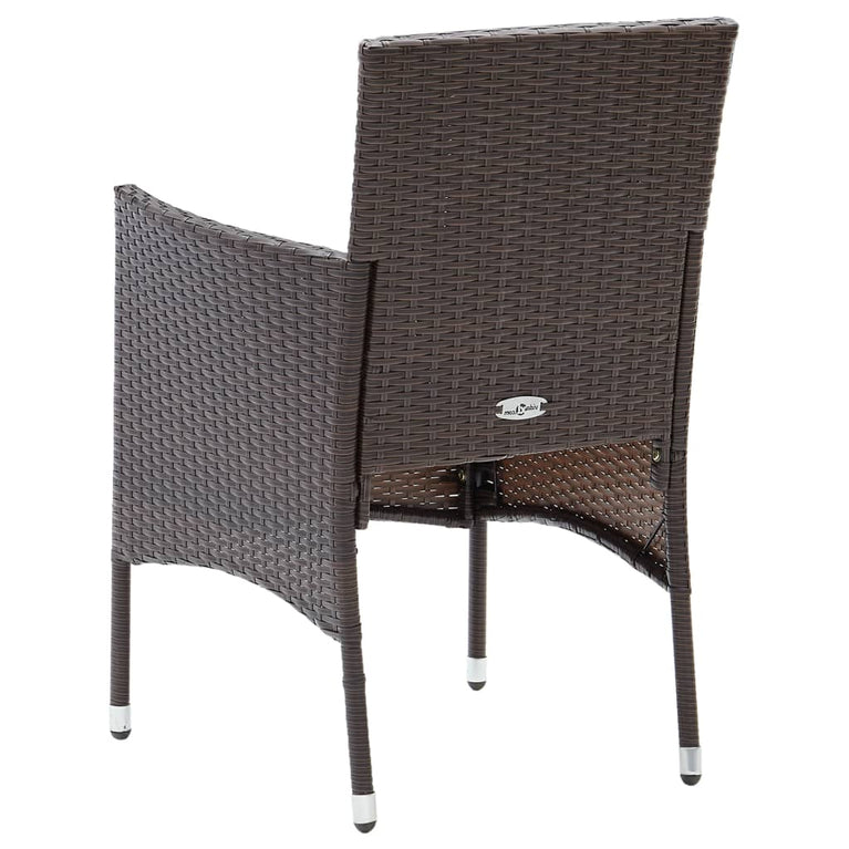 Tuinstoelen 2 st poly rattan bruin