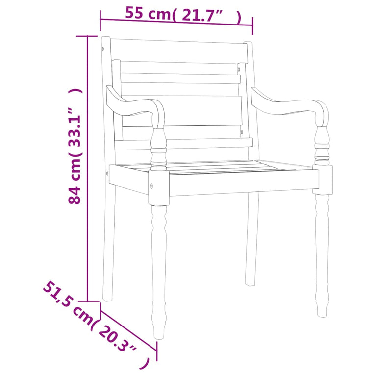 7-delige Tuinset massief teakhout