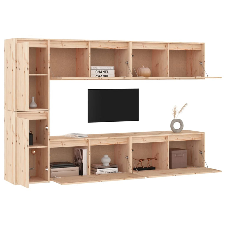 Tv-meubelen 6 st massief grenenhout
