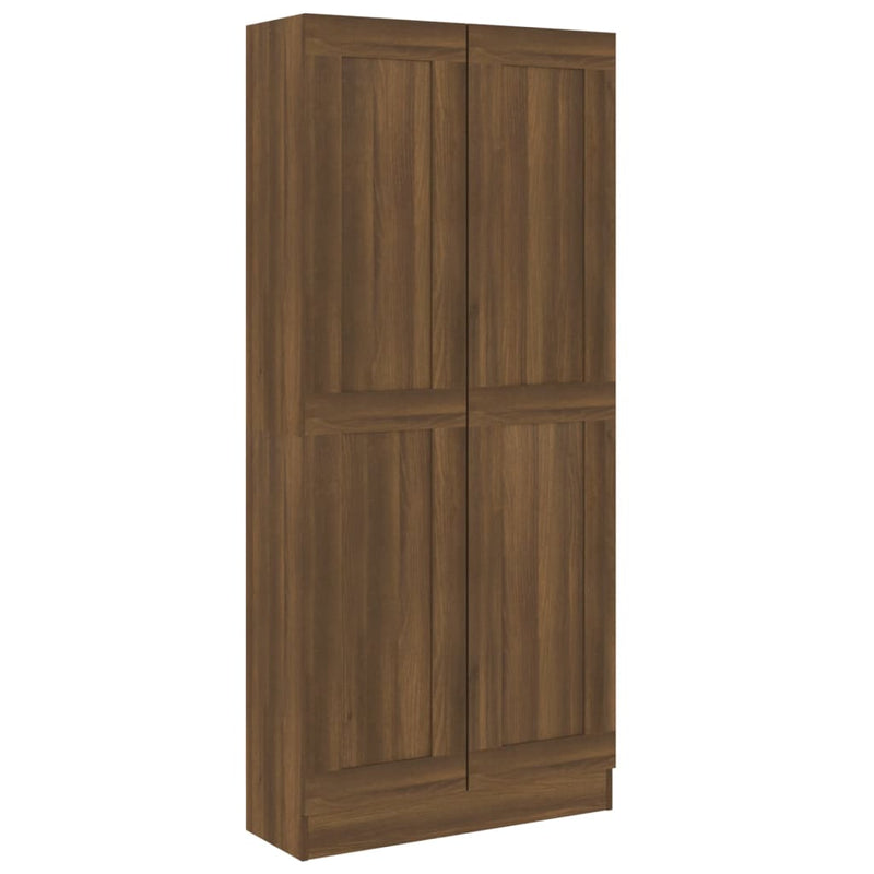 Boekenkast 82,5x30,5x185,5 cm bewerkt hout bruin eikenkleur