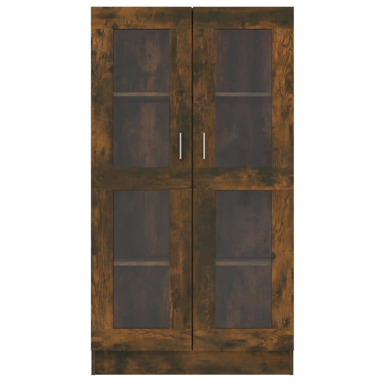 Vitrinekast 82,5x30,5x150 cm bewerkt hout gerookt eikenkleurig