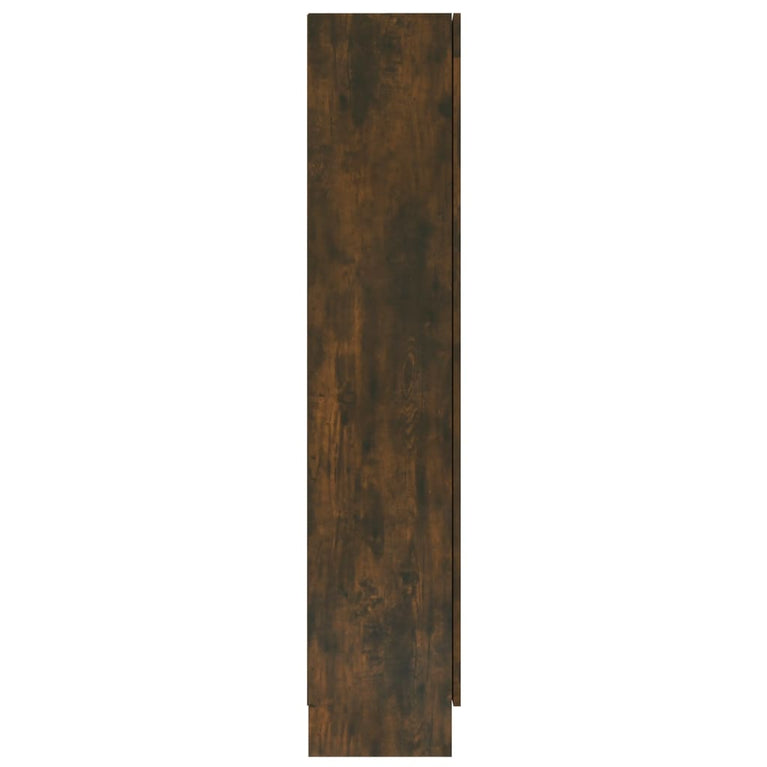 Vitrinekast 82,5x30,5x150 cm bewerkt hout gerookt eikenkleurig