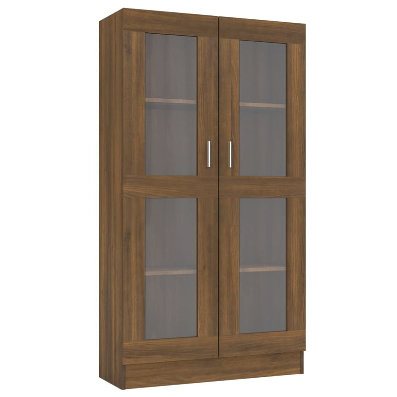 Vitrinekast 82,5x30,5x150 cm bewerkt hout bruineikenkleurig