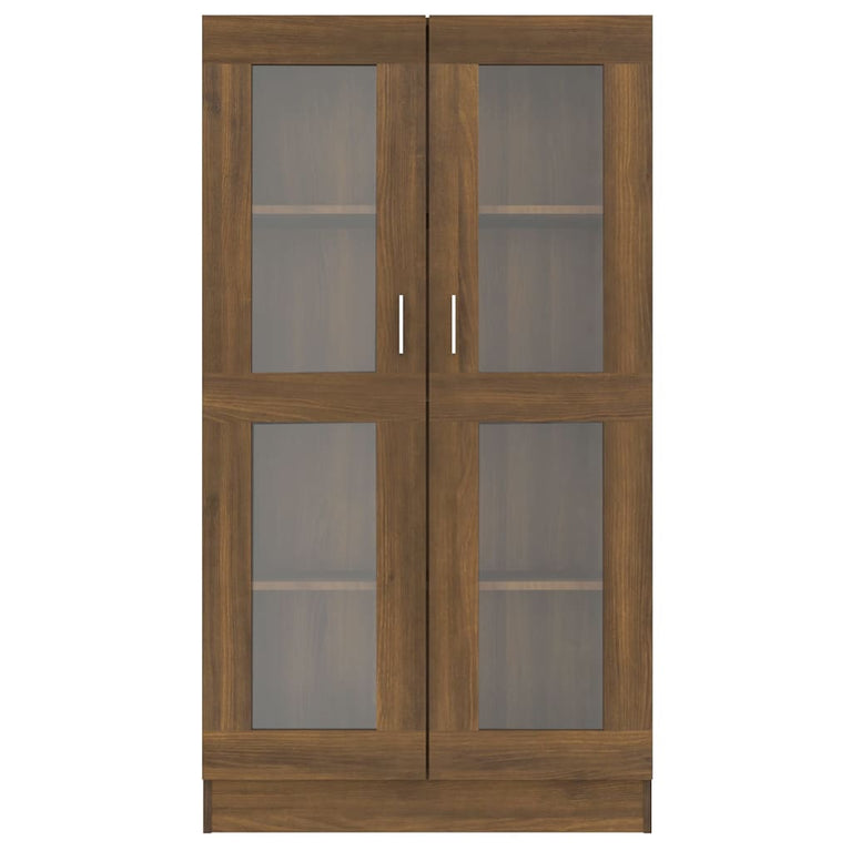 Vitrinekast 82,5x30,5x150 cm bewerkt hout bruineikenkleurig