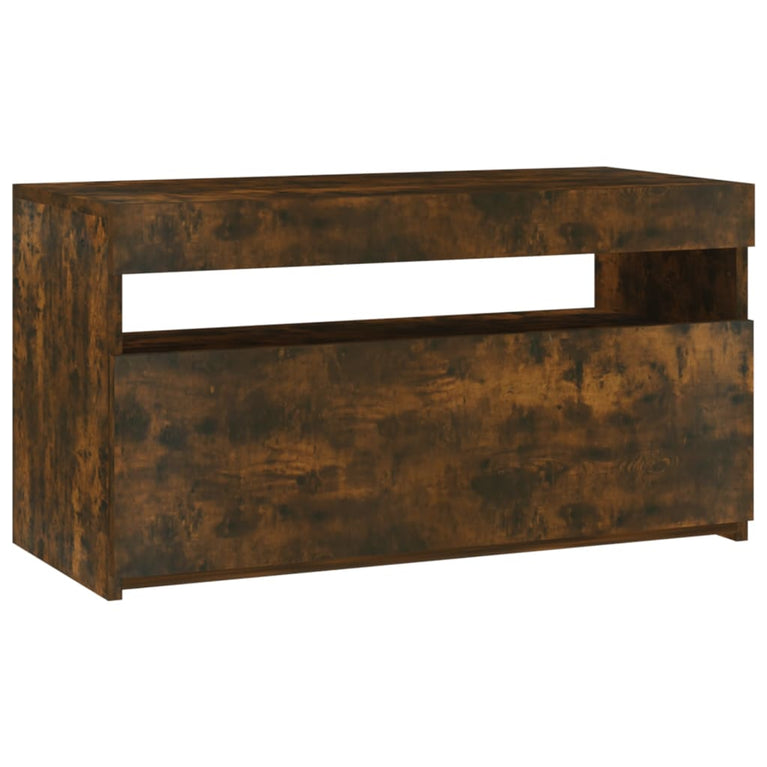 Tv-meubel met LED-verlichting 75x35x40 cm gerookt eikenkleurig