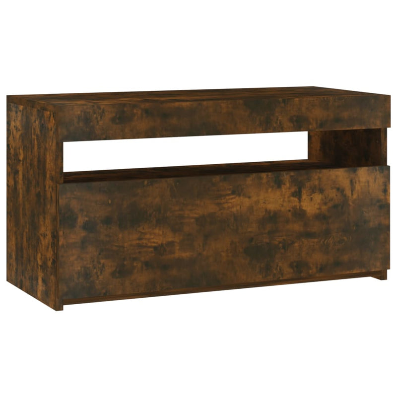 Tv-meubel met LED-verlichting 75x35x40 cm gerookt eikenkleurig