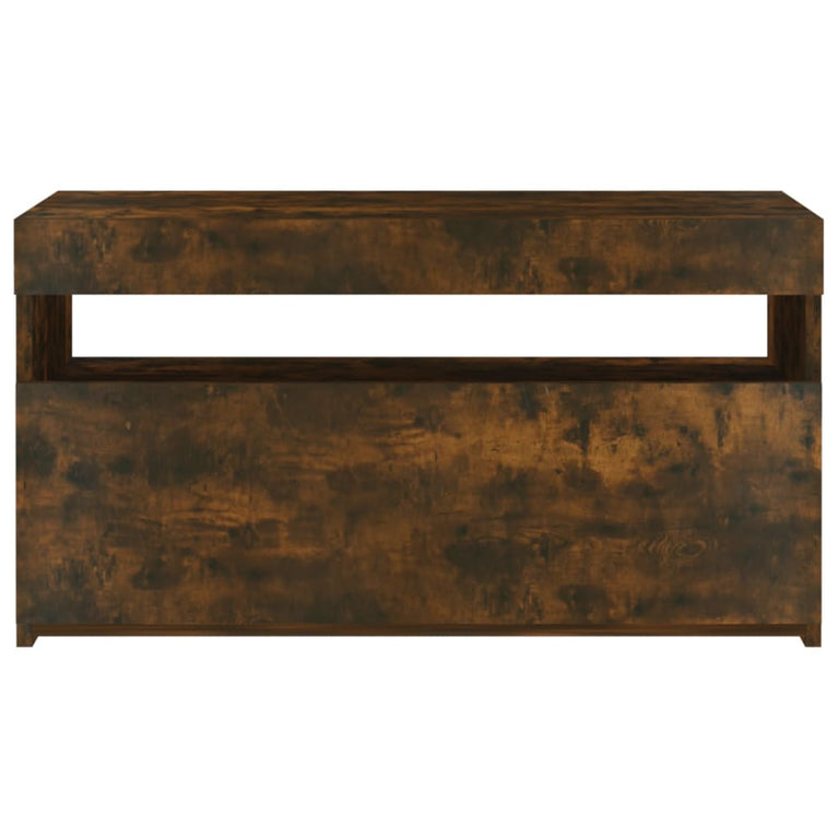 Tv-meubel met LED-verlichting 75x35x40 cm gerookt eikenkleurig