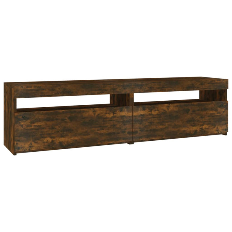 Tv-meubelen met LED-verlichting 2 st 75x35x40 cm gerookt eiken